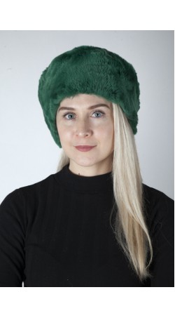 Green rex fur hat